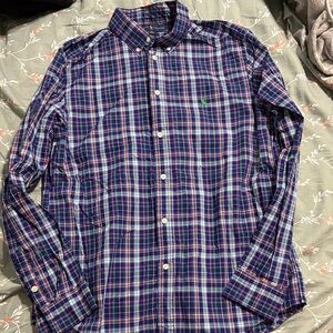 Ralph Lauren Navy and Purple Plaid Button-Down Shirt